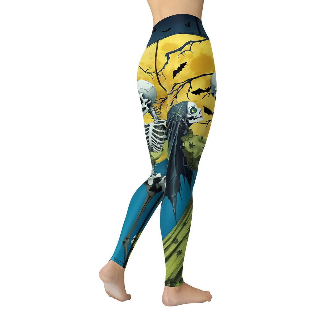 Skeleton and Zombie Yoga Leggings