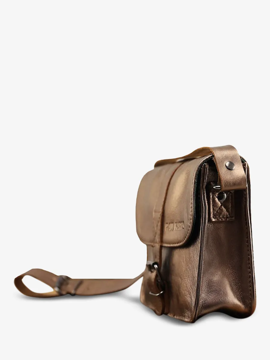 small leather shoulder bag for woman Copper - L'Essentiel Copper | PAUL MARIUS