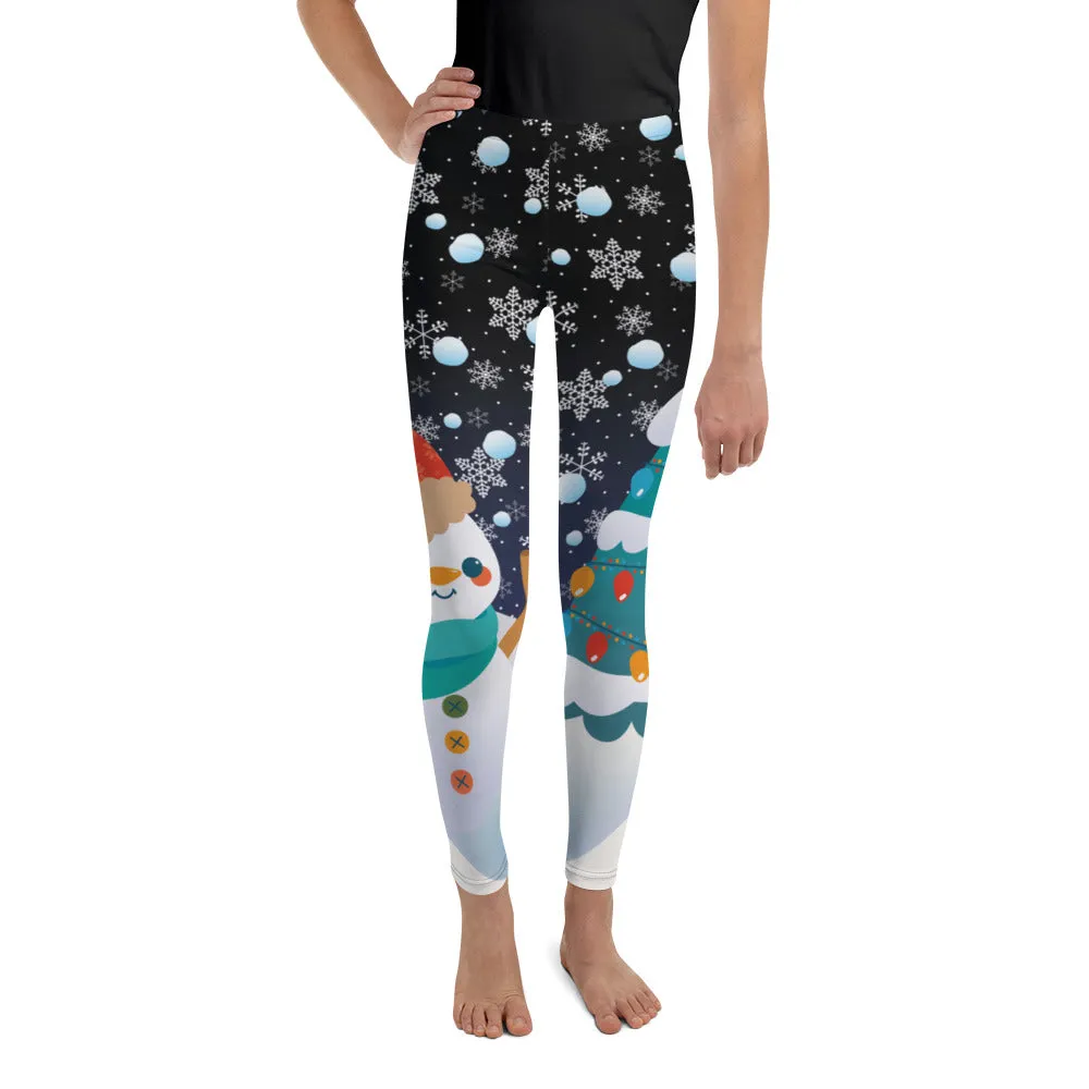 Snowy Christmas Youth Leggings