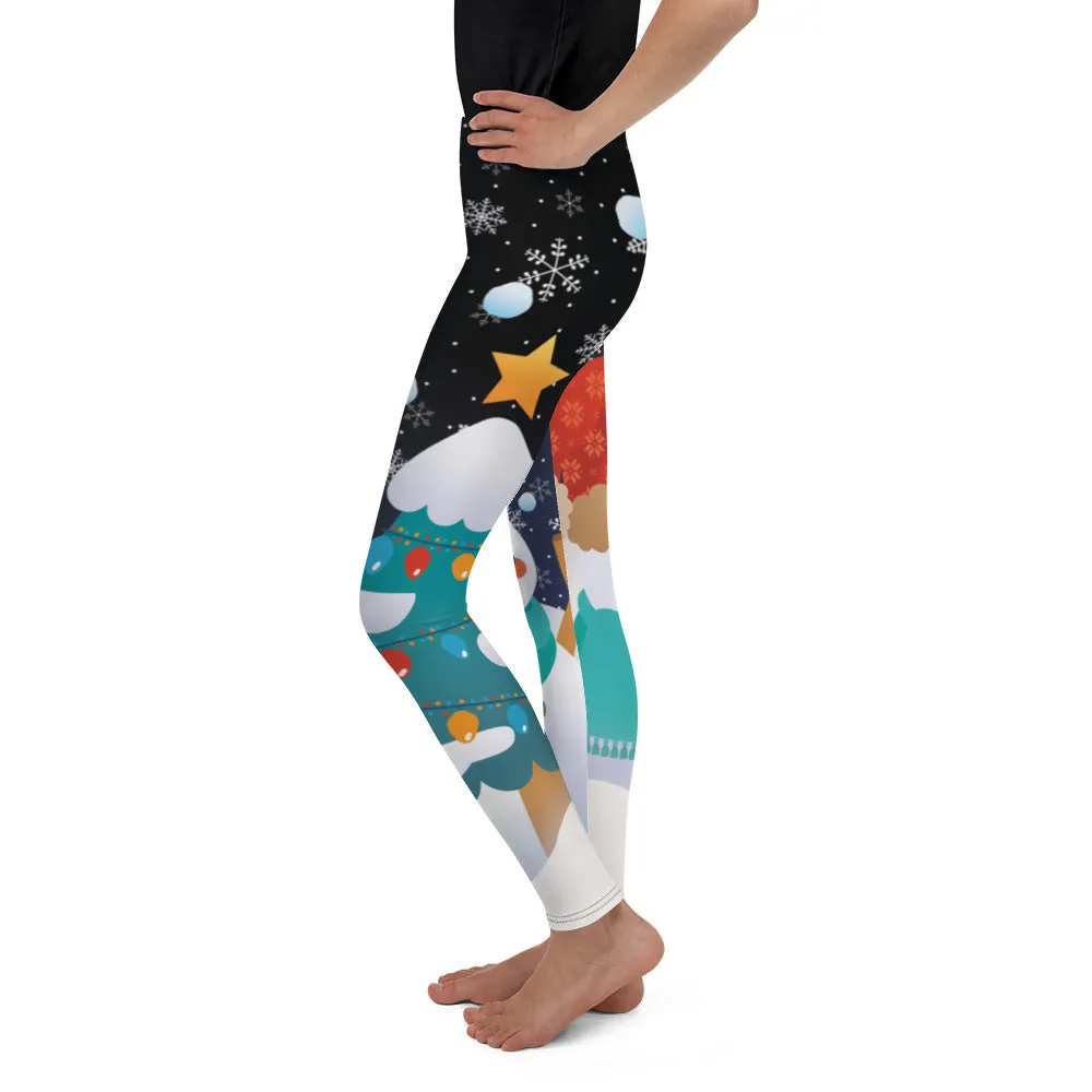 Snowy Christmas Youth Leggings