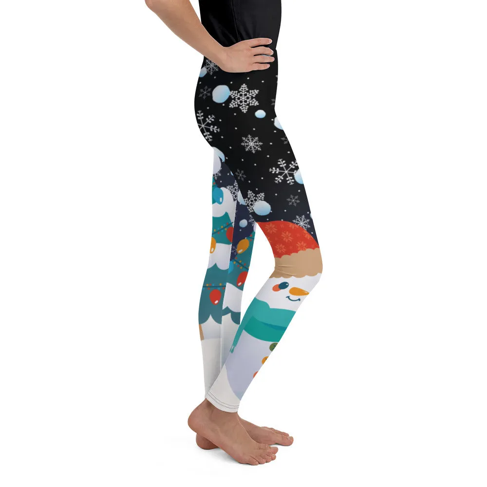 Snowy Christmas Youth Leggings