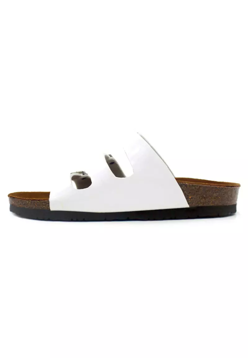 SoleSimple Ely - Glossy White Sandals & Flip Flops