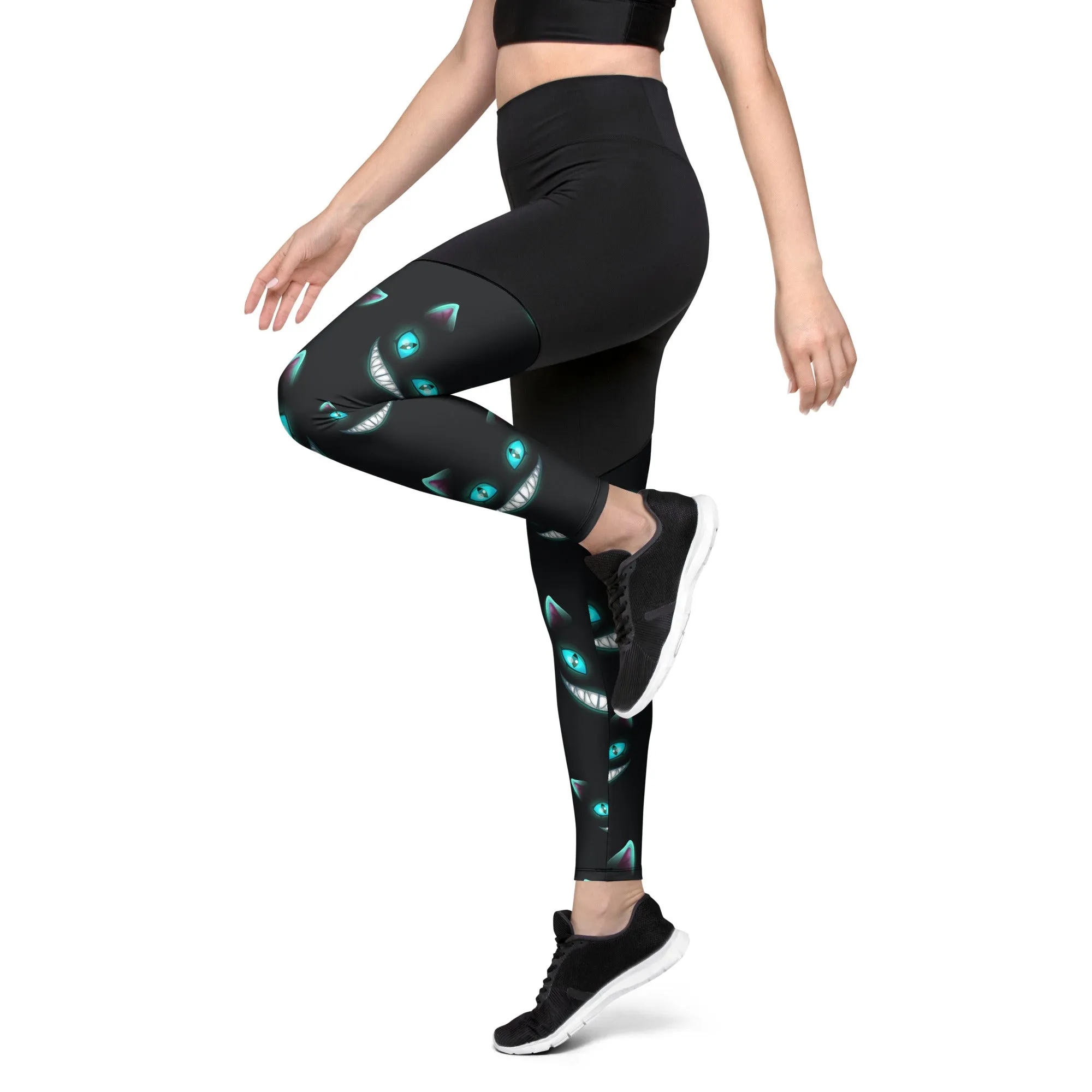 Spooky Halloween Cat Compression Leggings