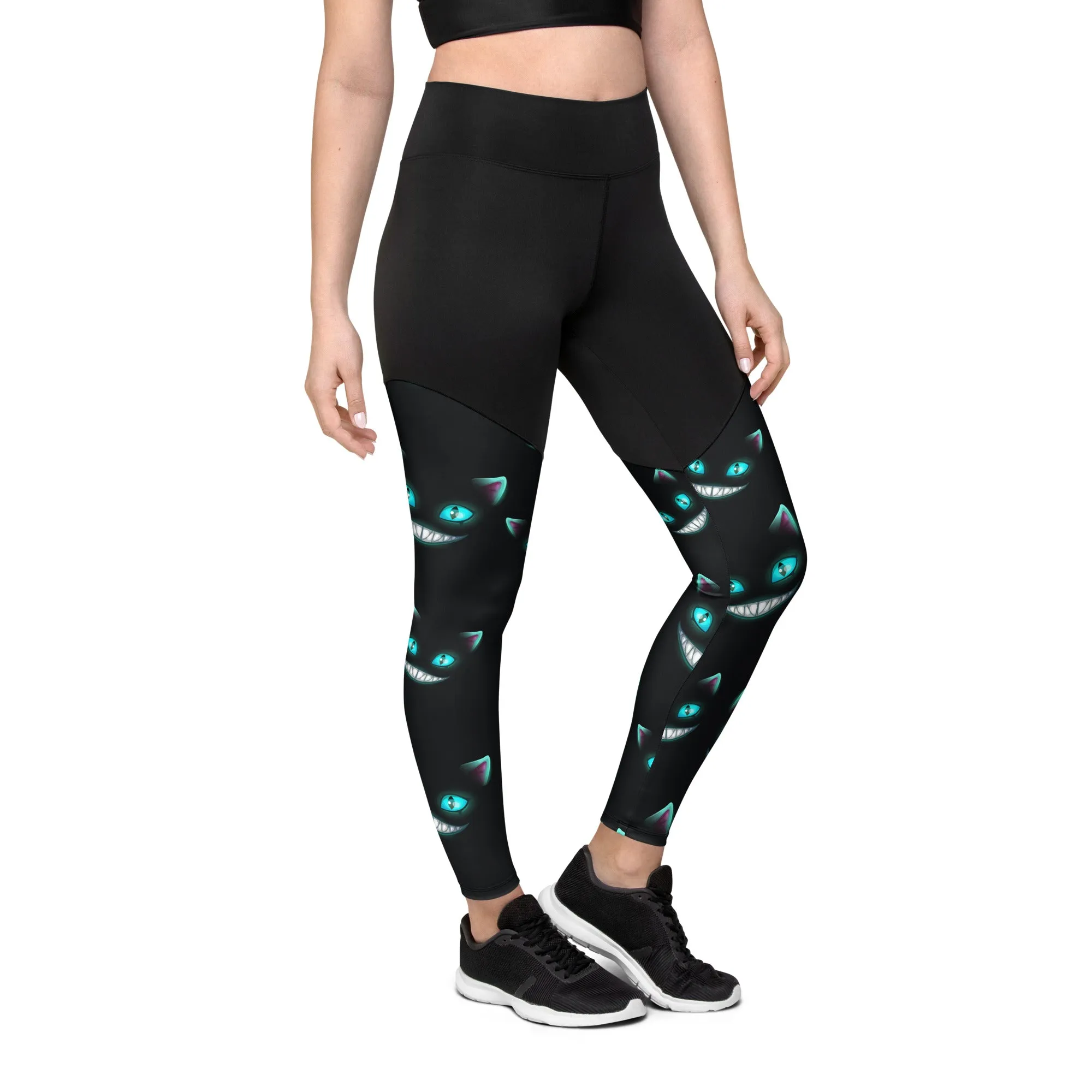 Spooky Halloween Cat Compression Leggings