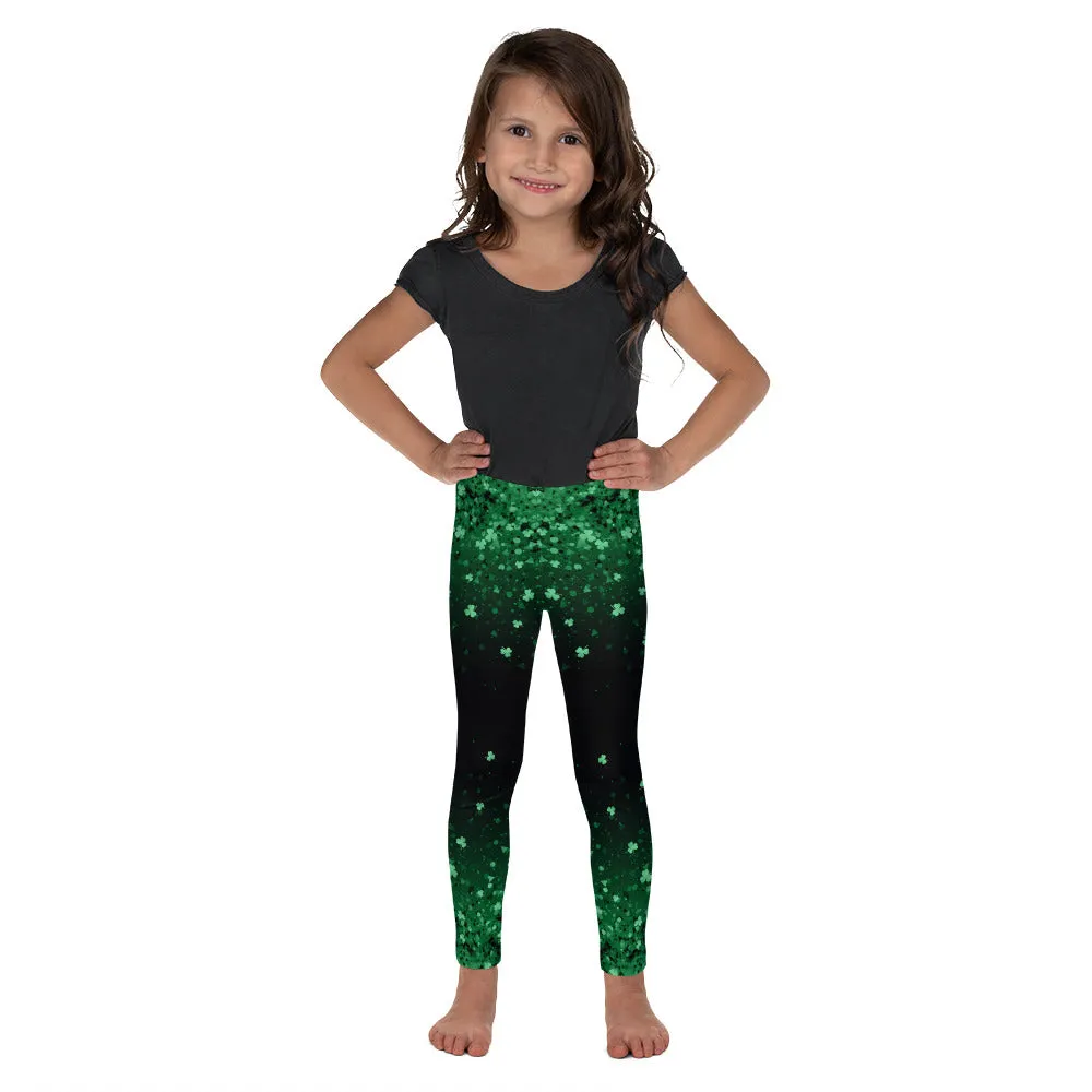 St. Patrick's Day Glitter Print Kid's Leggings