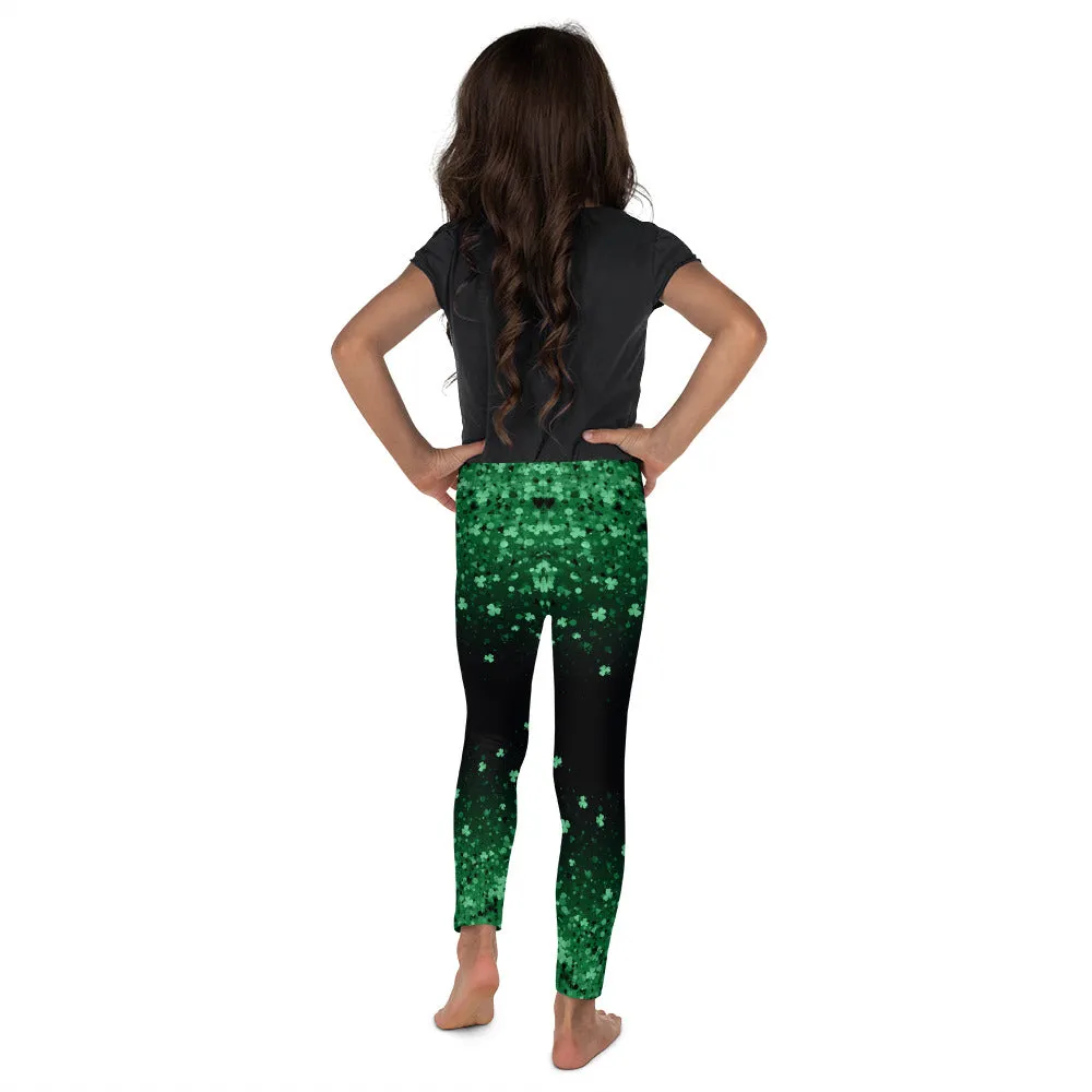 St. Patrick's Day Glitter Print Kid's Leggings