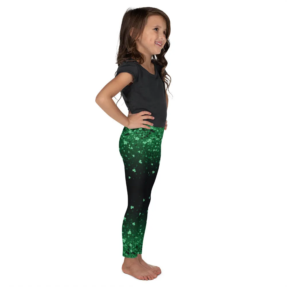 St. Patrick's Day Glitter Print Kid's Leggings