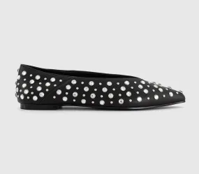 Steve Madden Venecia Rhinestones Ballet Flats Black