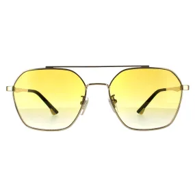 Sunglasses | Aviator Shiny Gold Yellow Gradient Sunglasses | Police