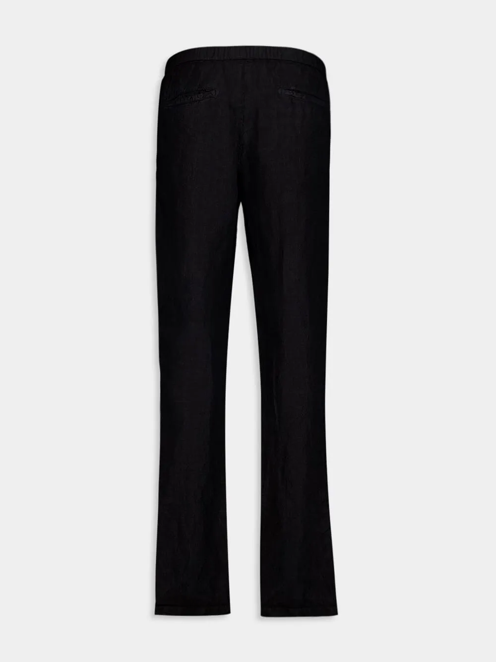 Tailored Black Linen Trousers