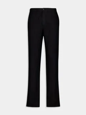 Tailored Black Linen Trousers