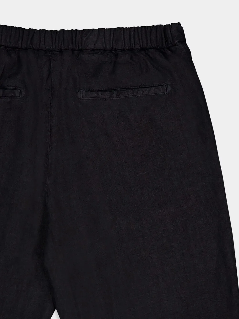 Tailored Black Linen Trousers