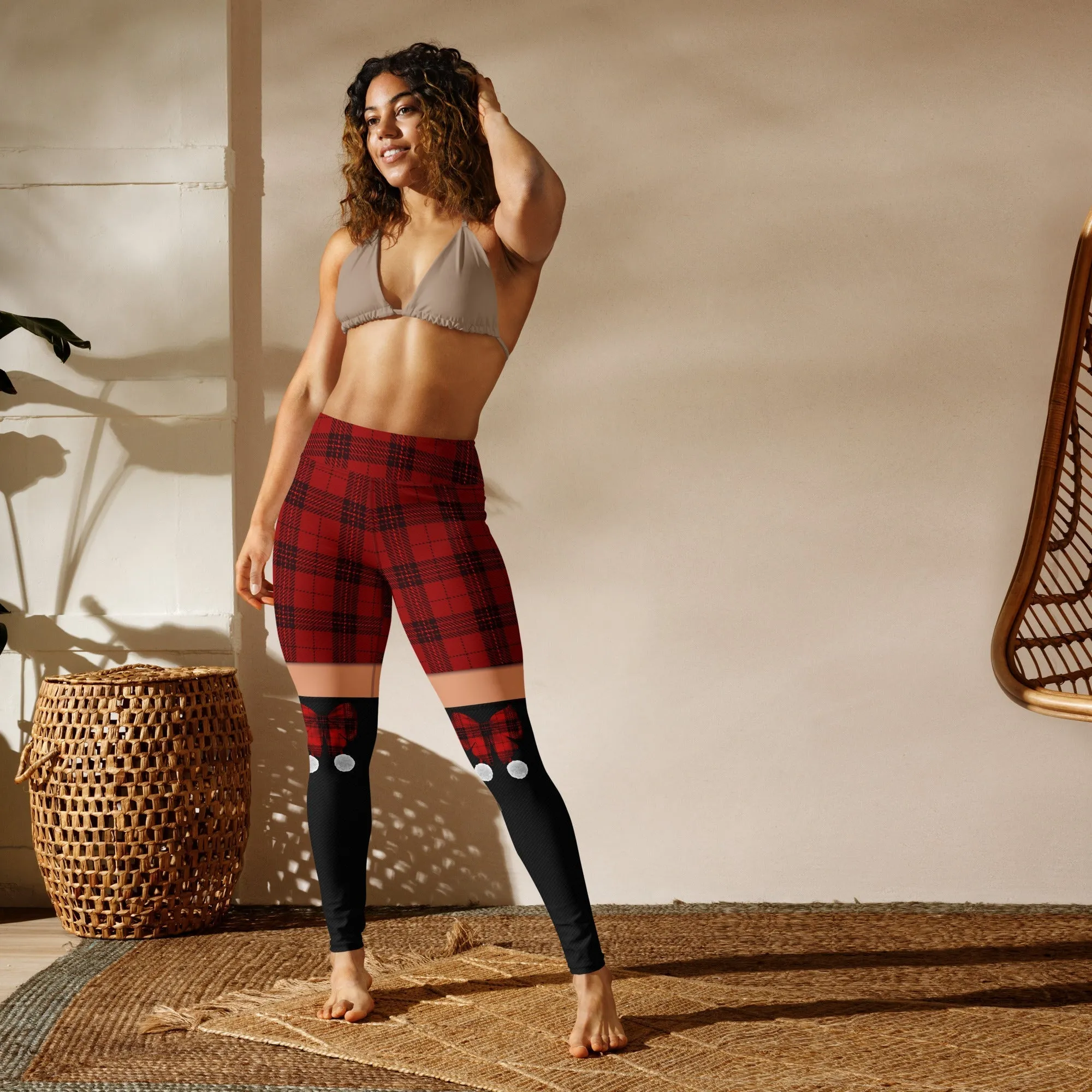 Tartan Shorts Yoga Leggings