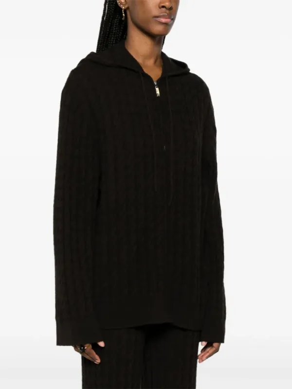 TOTEME Zipped Cable-Knit Hoodie | Luxury and style at your fingertips