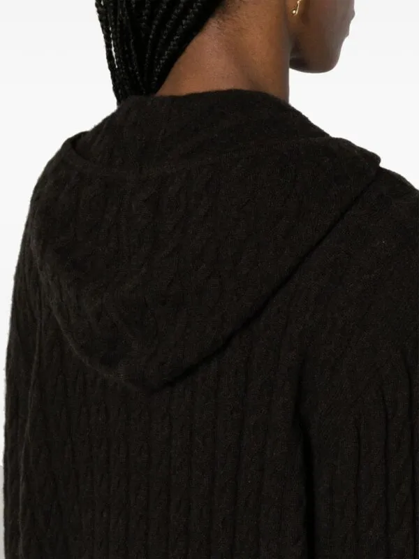 TOTEME Zipped Cable-Knit Hoodie | Luxury and style at your fingertips