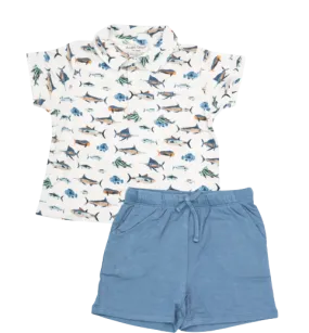 Tropical Ocean Fish Polo & Short Set