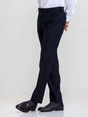 Trousers With Belt Loop -  Deep Blue Plain (Stretchable)