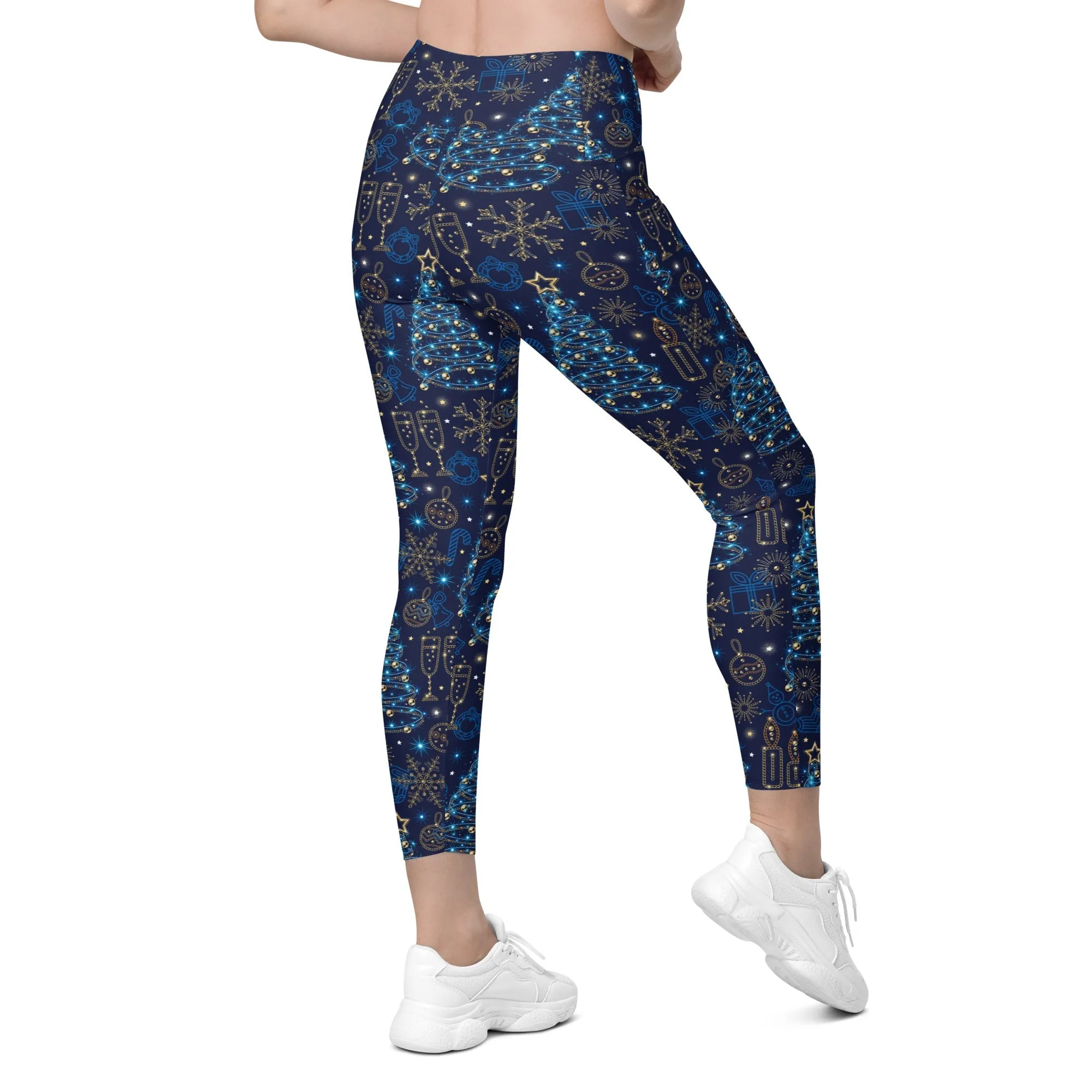 Twinkling Tinsel Dreams Leggings With Pockets