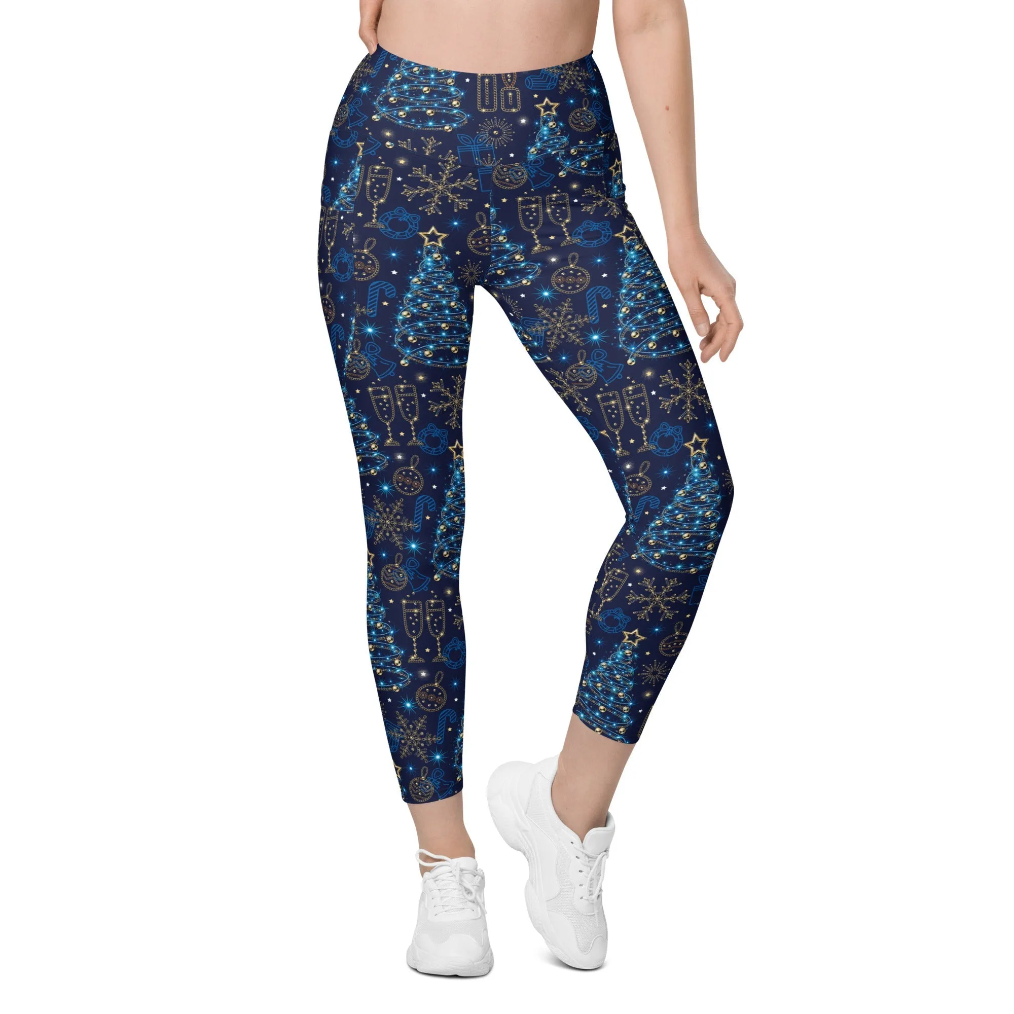 Twinkling Tinsel Dreams Leggings With Pockets