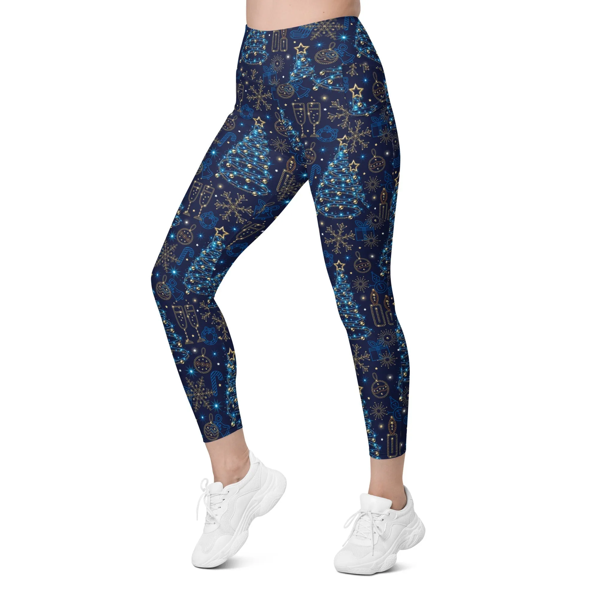 Twinkling Tinsel Dreams Leggings With Pockets