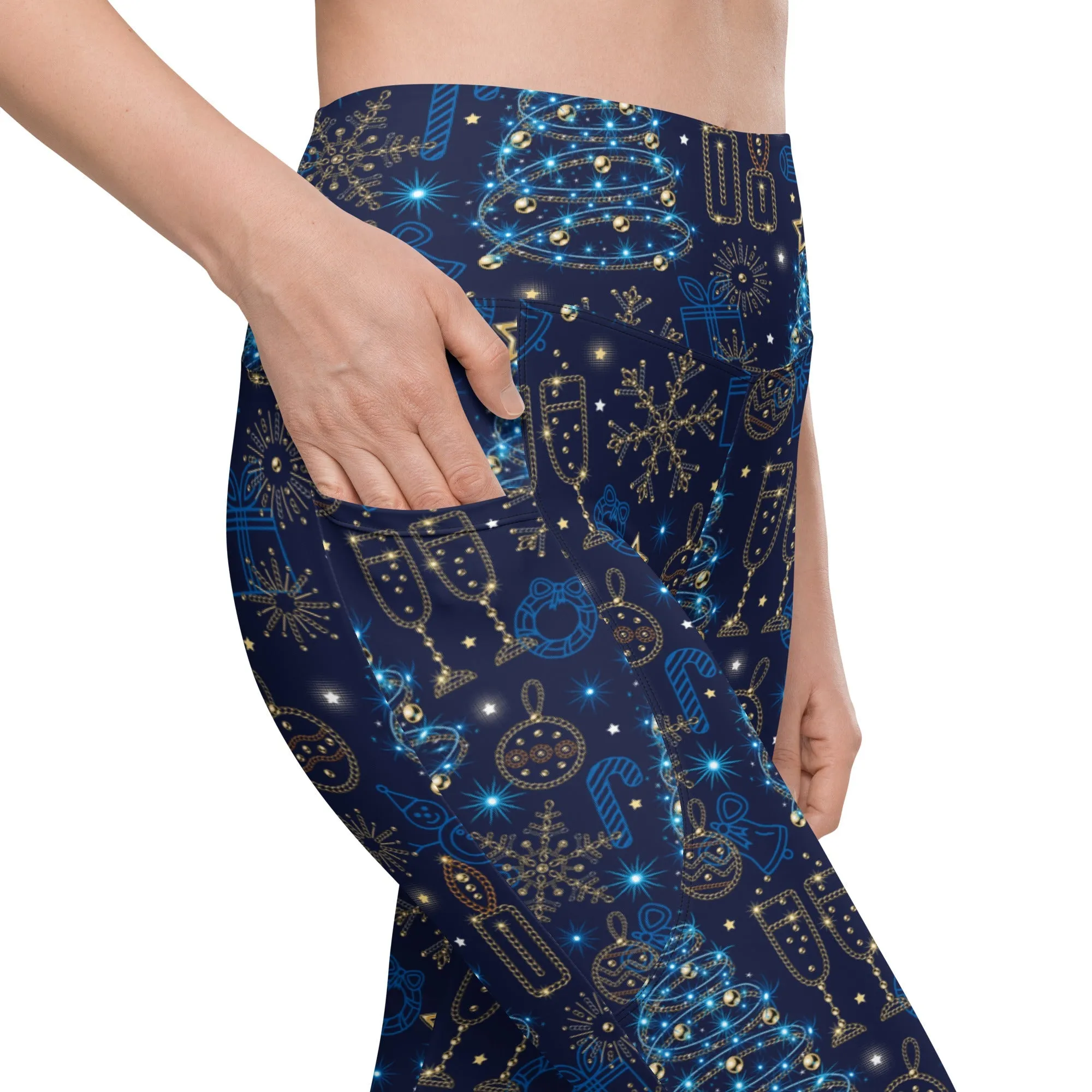 Twinkling Tinsel Dreams Leggings With Pockets