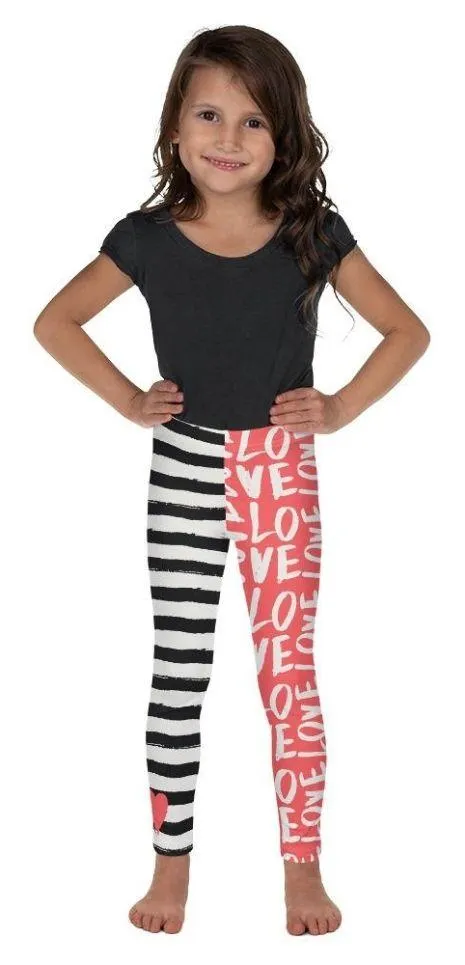 Two-Patterned Valentine's Day Kid's Leggings