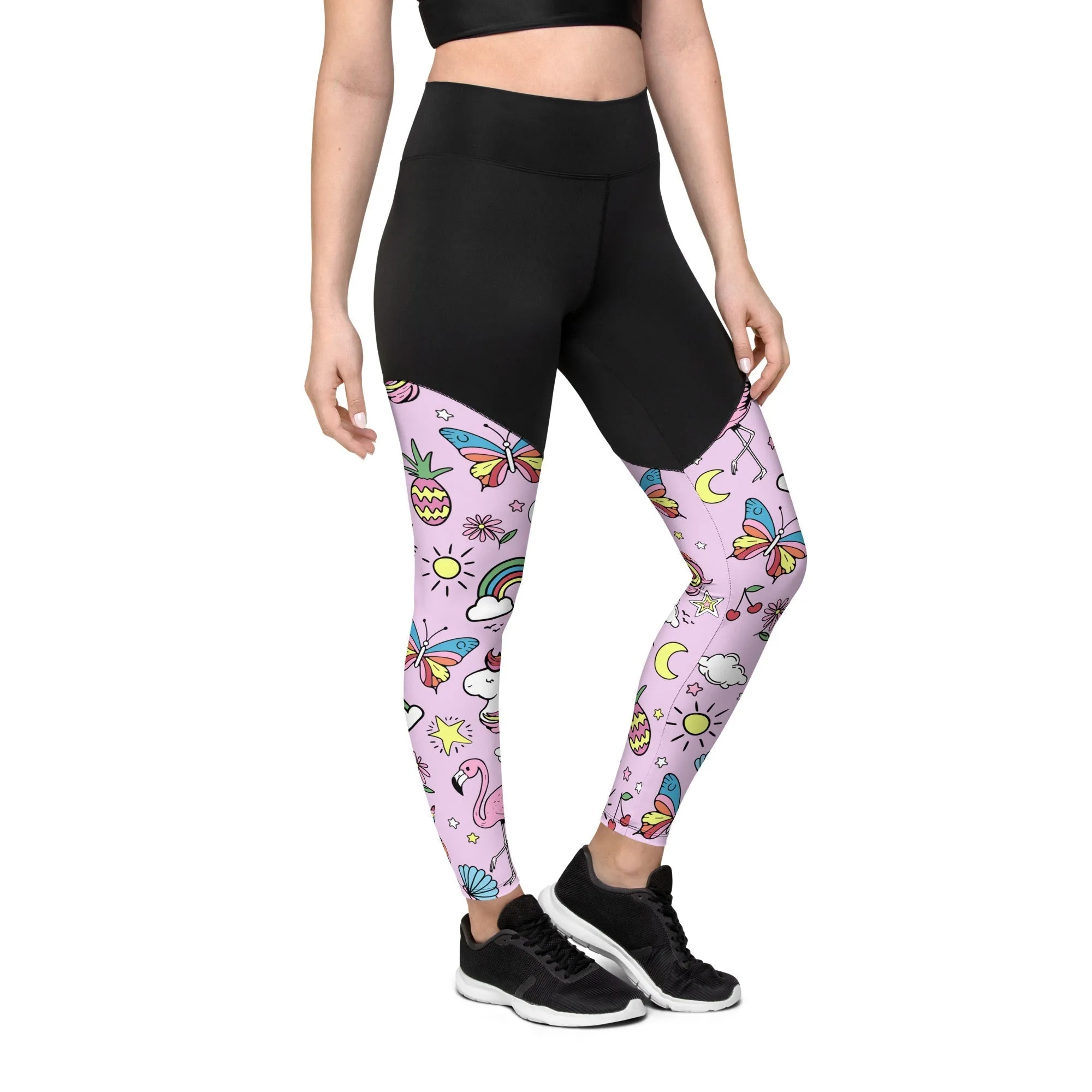 Unicorn Print Compression Leggings