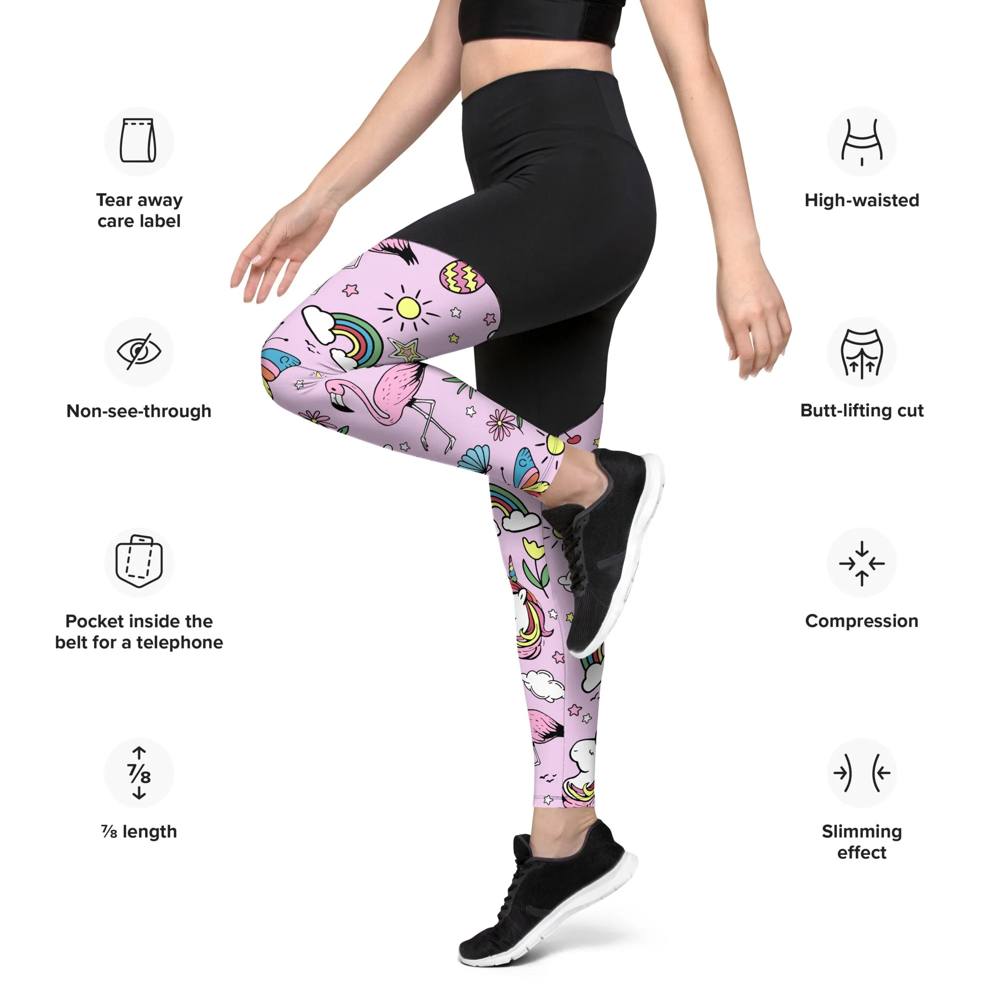 Unicorn Print Compression Leggings