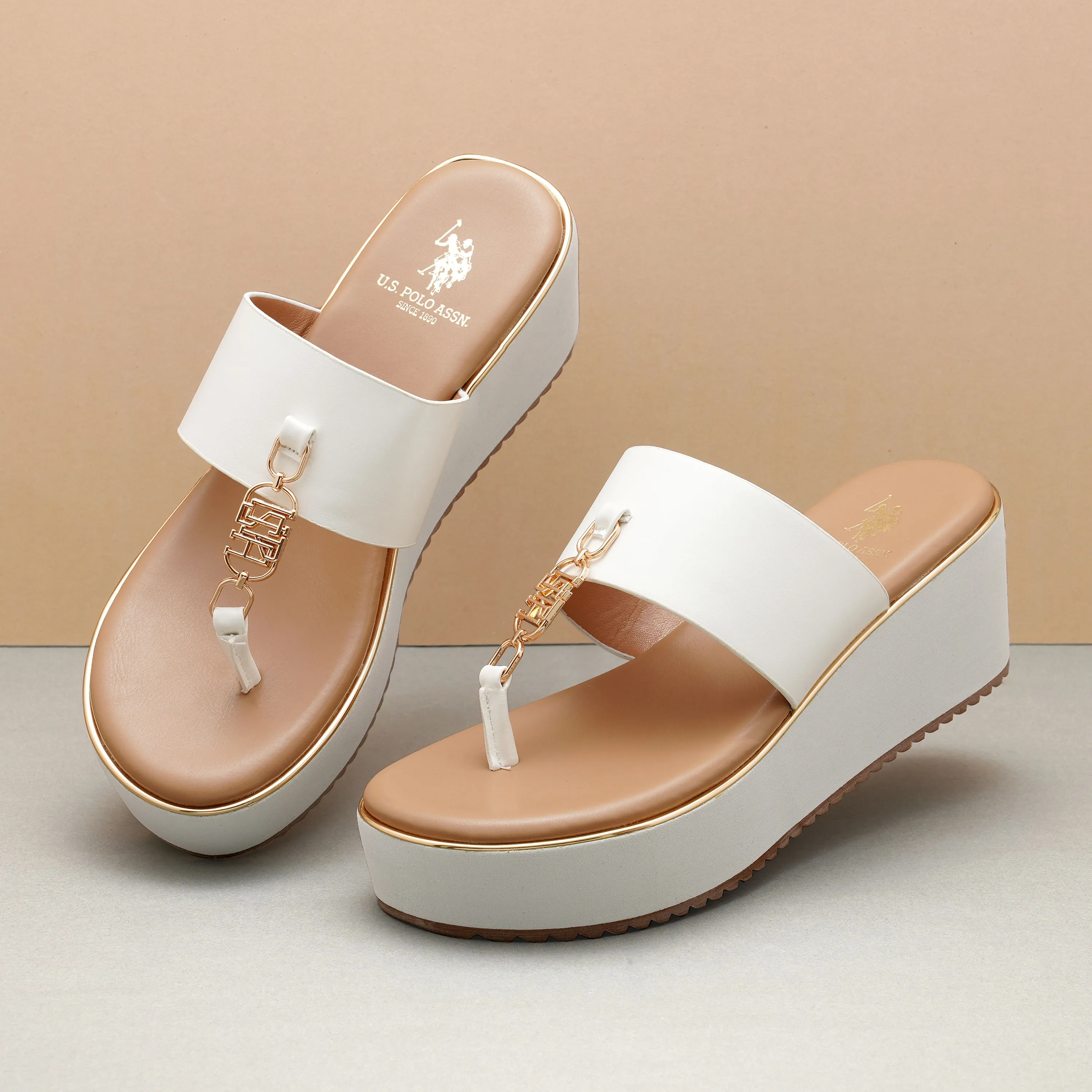 U.S. Polo Assn. Toe Separator Alessia Wedge Sandals