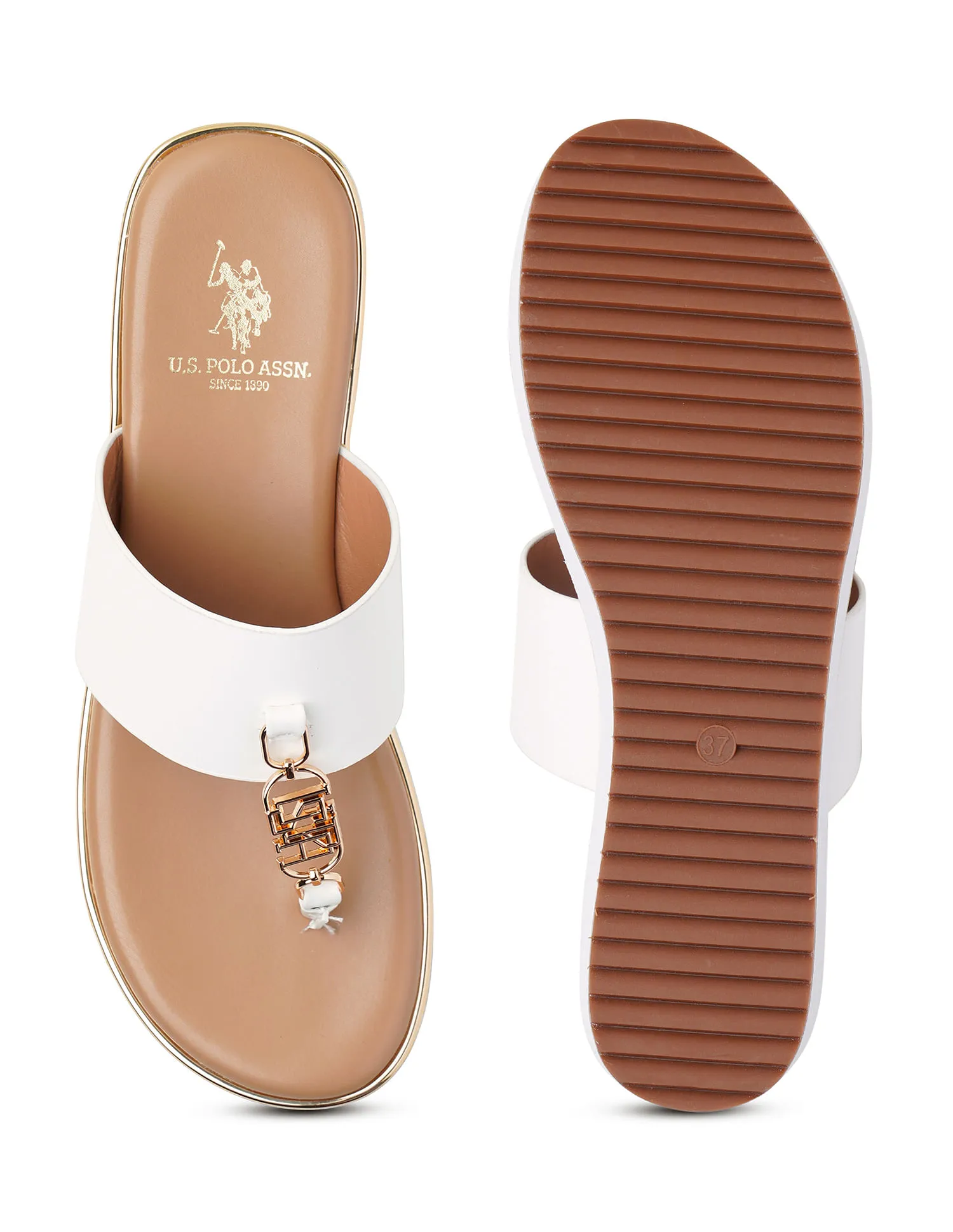 U.S. Polo Assn. Toe Separator Alessia Wedge Sandals