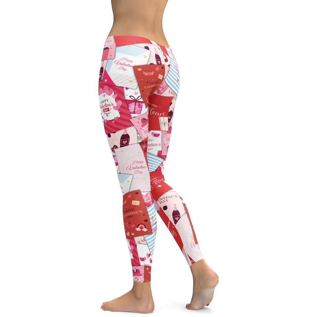 Valentine's Day Cards Leggings