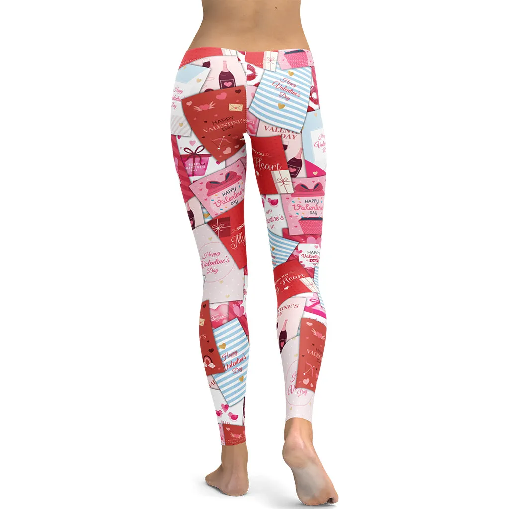 Valentine's Day Cards Leggings