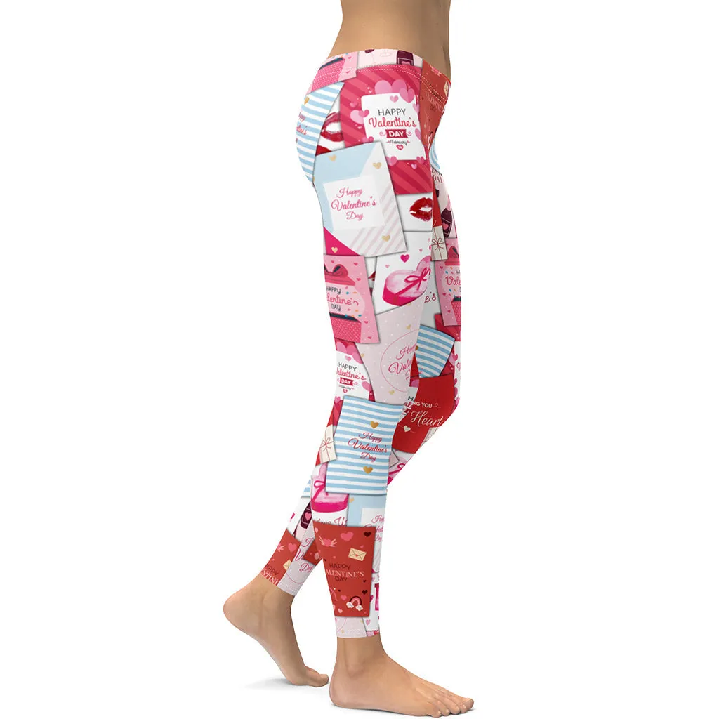 Valentine's Day Cards Leggings