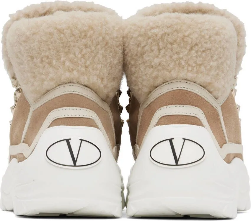 Valentino Garavani Beige Suede Gumboy Sneakers