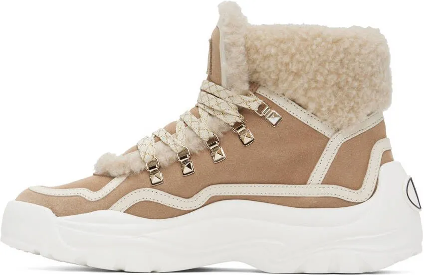 Valentino Garavani Beige Suede Gumboy Sneakers