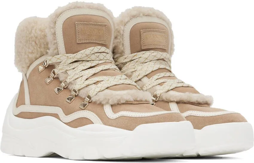 Valentino Garavani Beige Suede Gumboy Sneakers