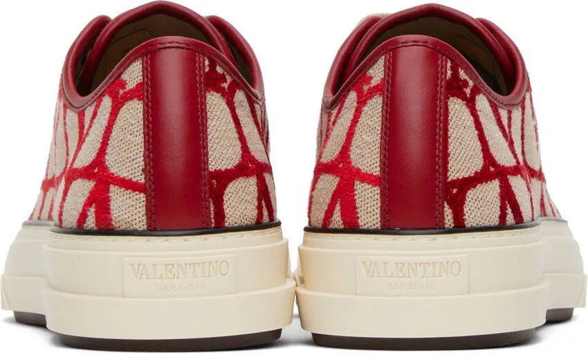 Valentino Garavani Red & Beige Totaloop Sneakers