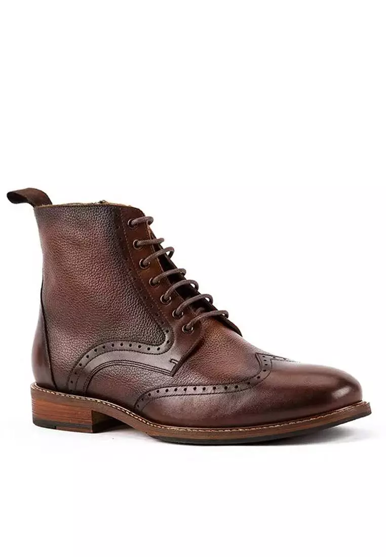 Vintage Leather Brogue Boot 618-166