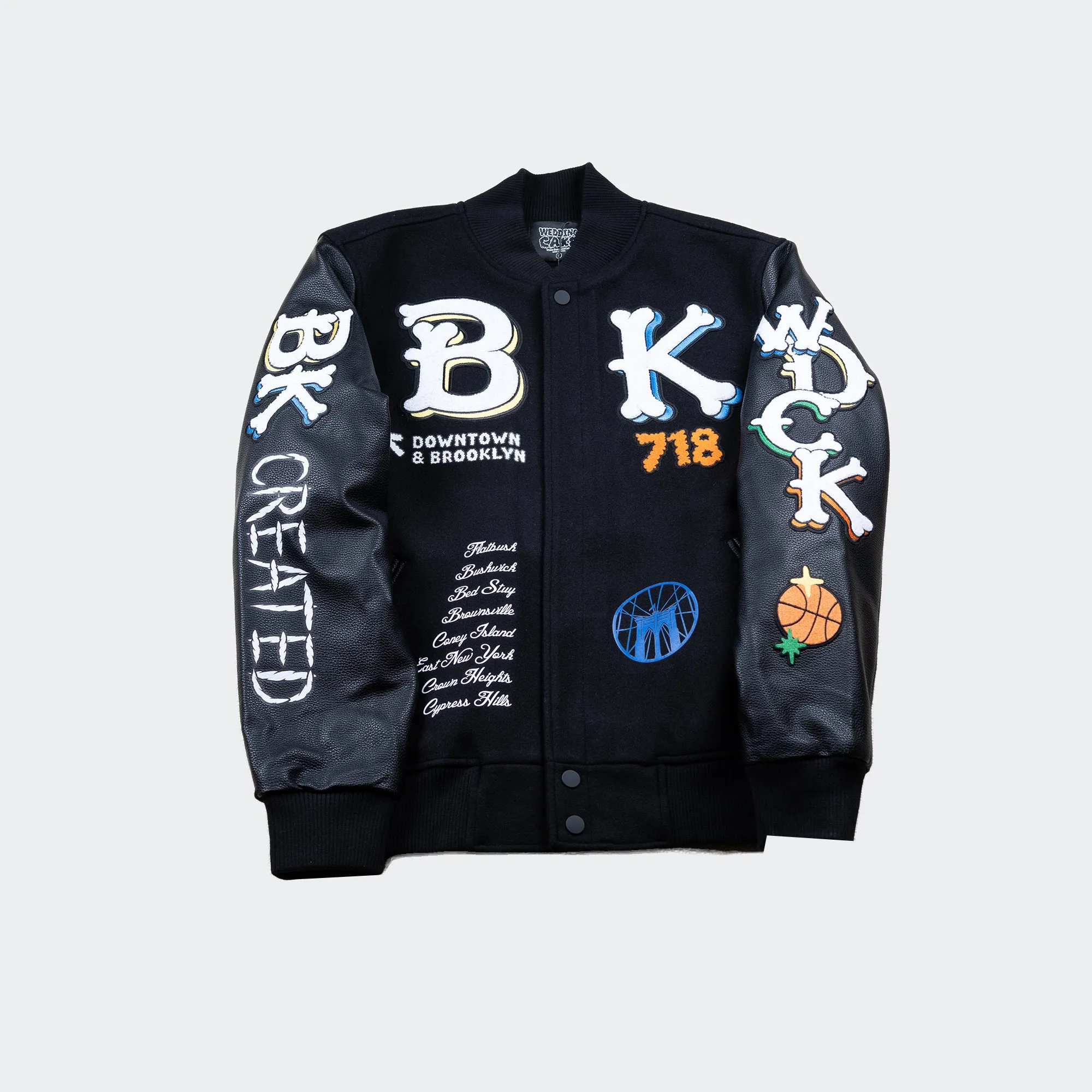 Wedding Cake Brooklyn Varsity Jacket Black