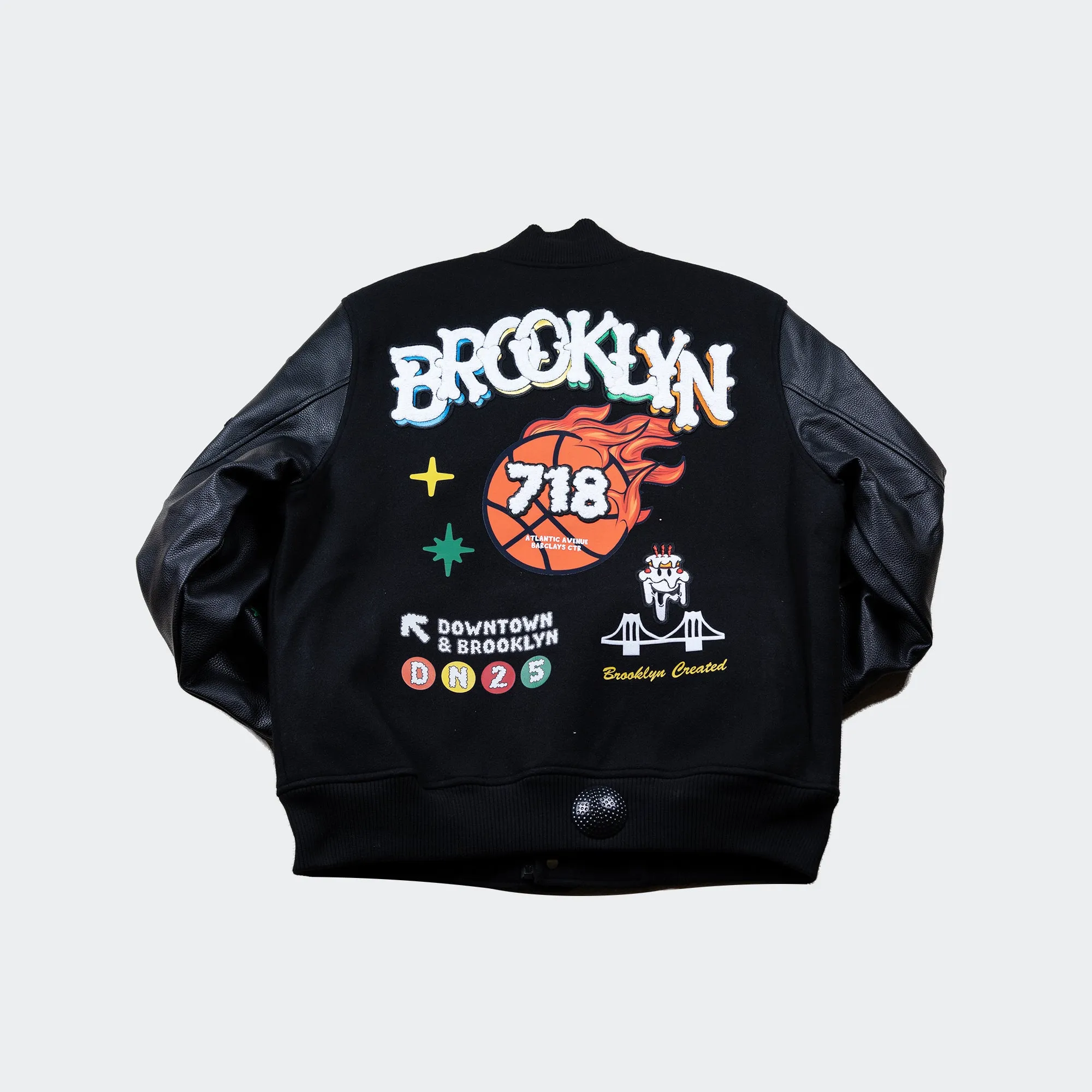 Wedding Cake Brooklyn Varsity Jacket Black