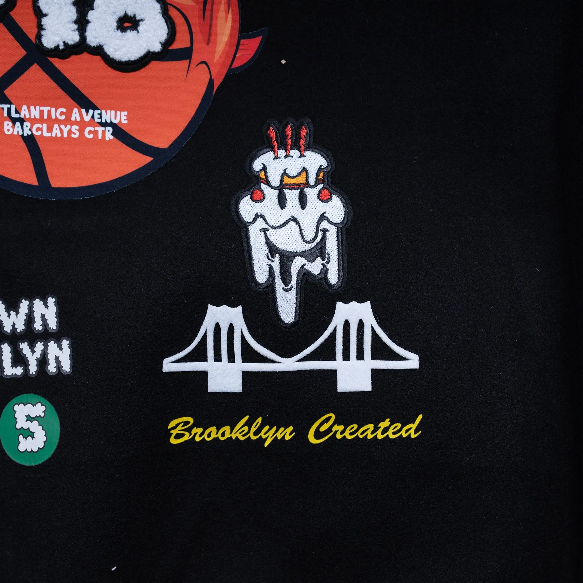 Wedding Cake Brooklyn Varsity Jacket Black