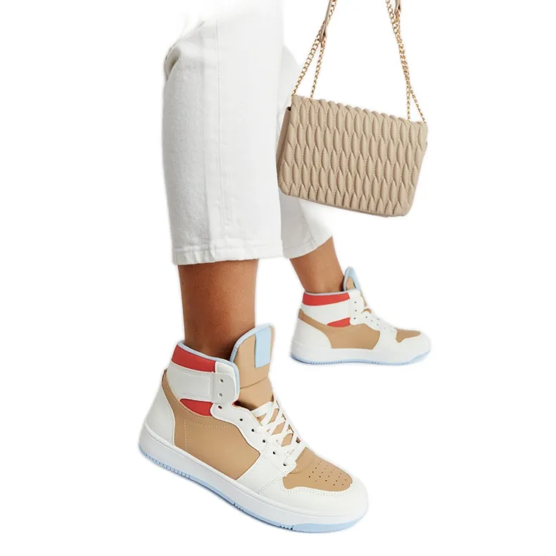 White and beige high-top sneakers from Eagan