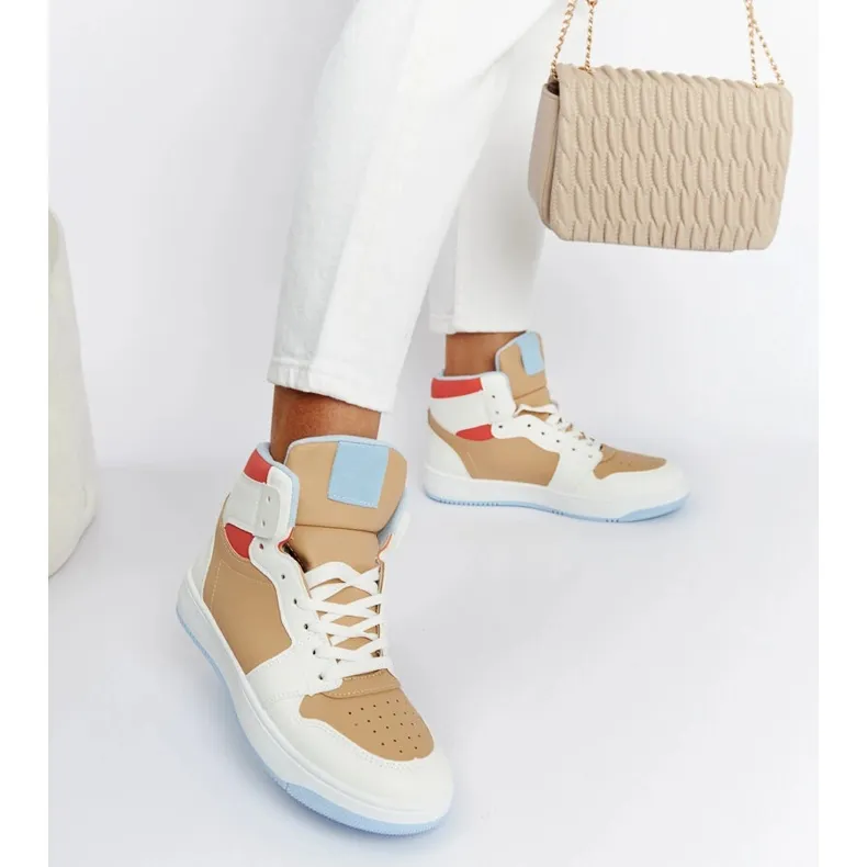 White and beige high-top sneakers from Eagan