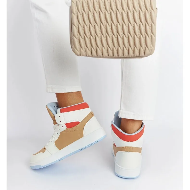 White and beige high-top sneakers from Eagan