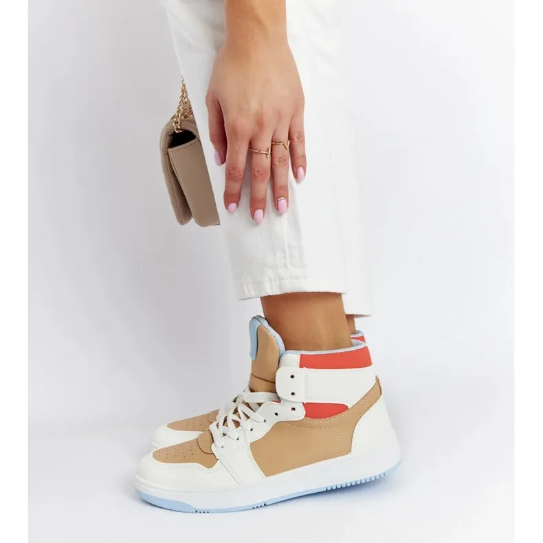 White and beige high-top sneakers from Eagan