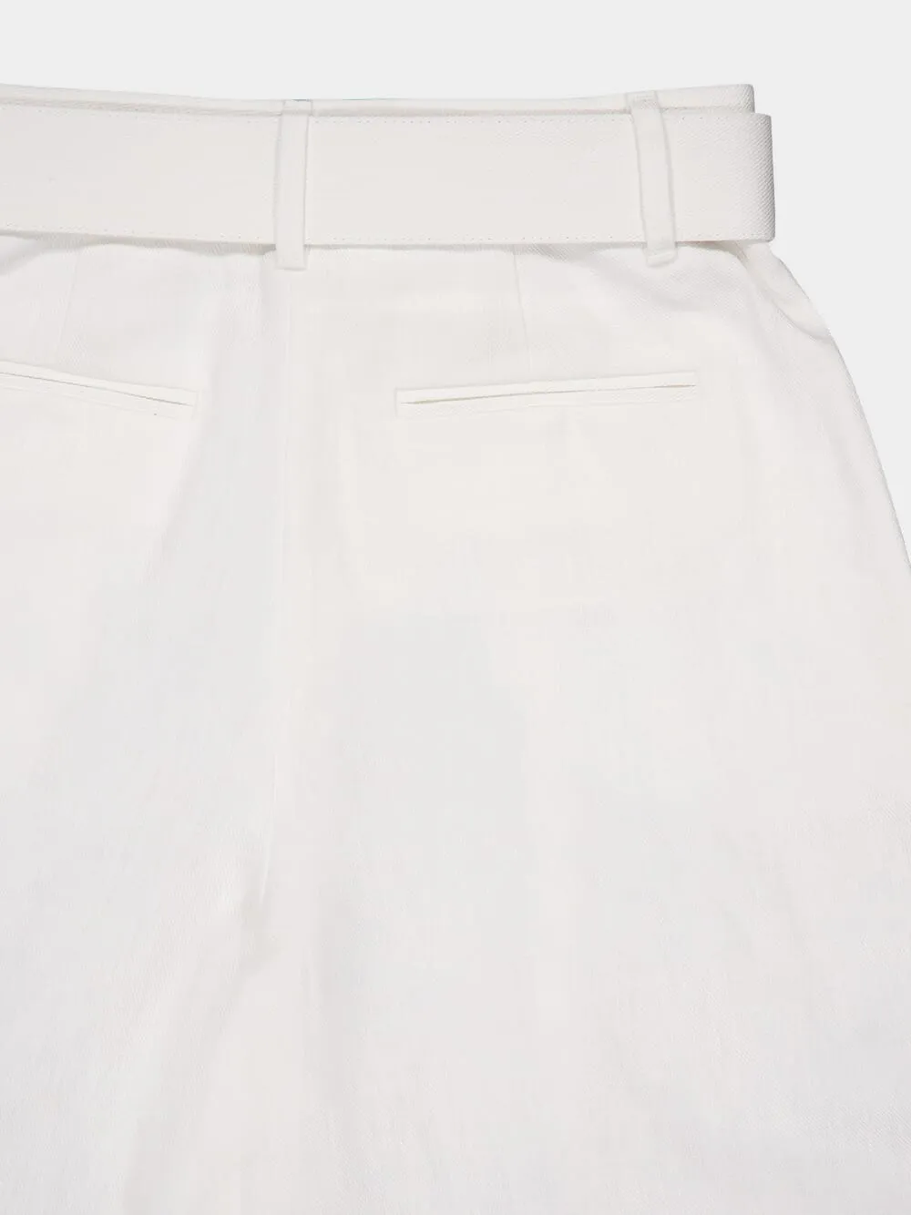 White Wide-Leg Linen Trousers