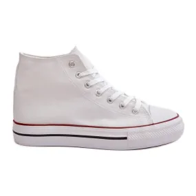 Women's Fabric Sneakers Over the Ankle White Onaria