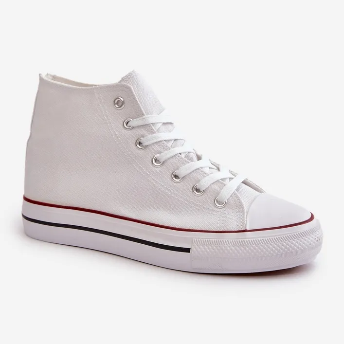 Women's Fabric Sneakers Over the Ankle White Onaria