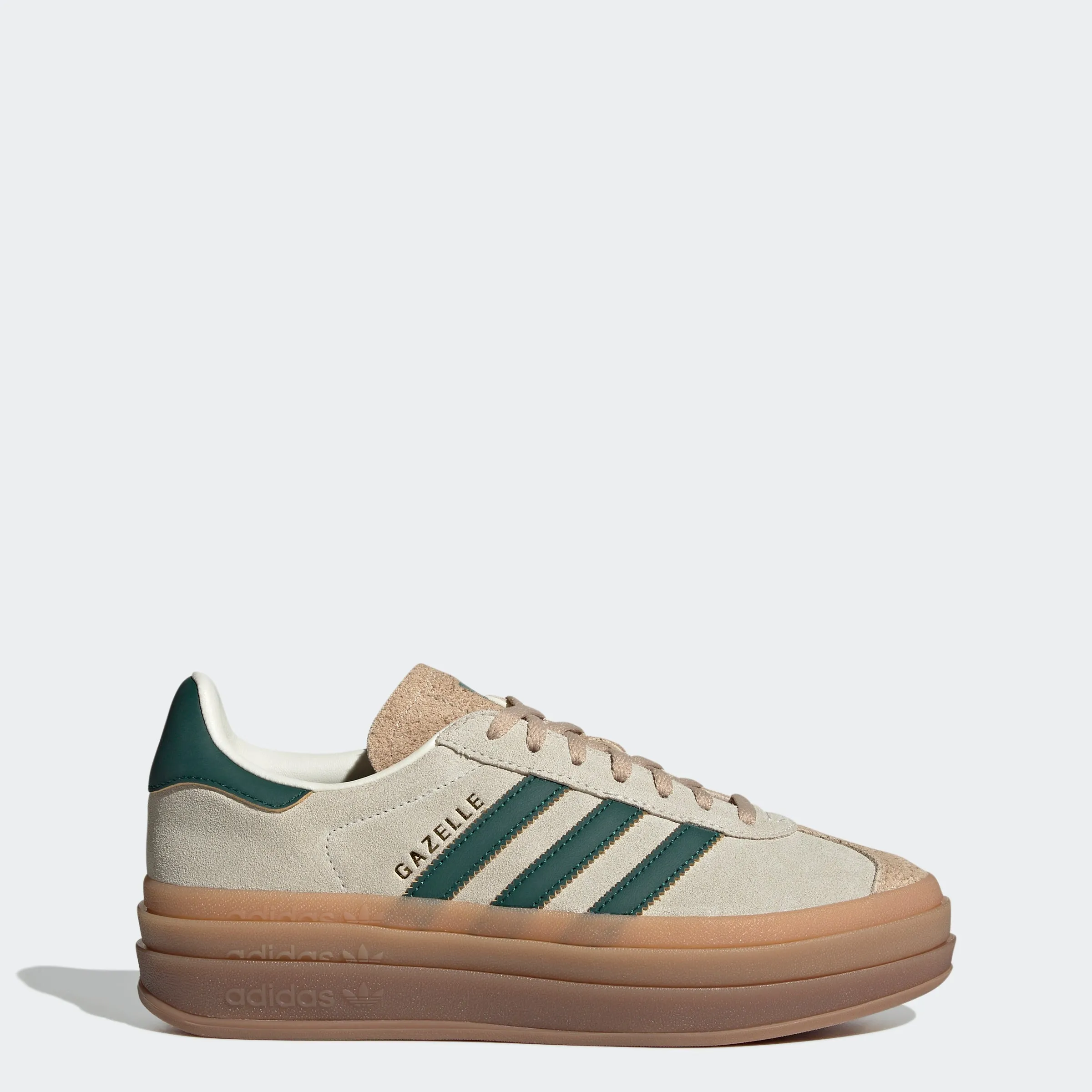 Women's adidas Originals Gazelle Bold Shoes Cream White Green