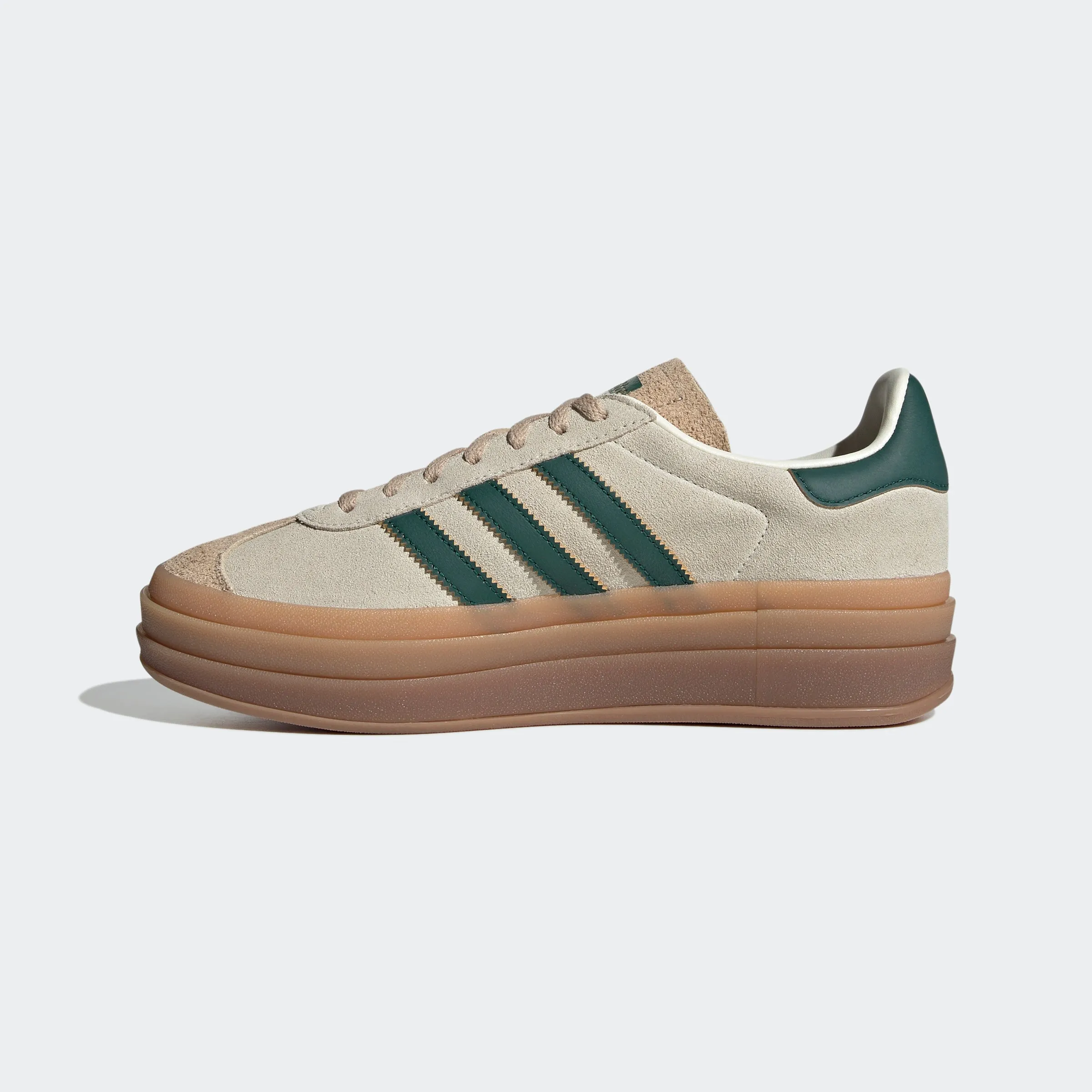 Women's adidas Originals Gazelle Bold Shoes Cream White Green